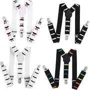 [Amosfun] Children's Suspenders Boys Girls Cartoon Pattern Braces with Elastic Belt Y-shape Clip Buckle