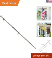 Durable Telescoping Flag Pole with Tangle-Free Clips - Perfect for Home Gardens
