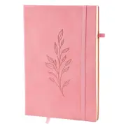 ZQZYMXQ A5 Lined Notebook Journal for Women Men, 200 Pages, Leaf Leather Hardcov