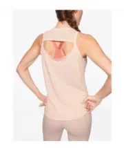 ATHLETA Organic Daily Cowl Tank Top Size Medium Peach Pink NEW Workout Gym Run