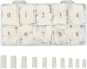 500 PCS Nail Tips Acrylic Flake Nails, 10 Sizes Full Cover Artificial False Nails, Nail Extension Kit, Fake Full Tips with Box for Women, Acrylic Nail Tips for DIY Nail Art Salon and Home (French)