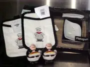 FRENCH CHEF MITTS,SALT PEPPER AND BREAD BOARD SET