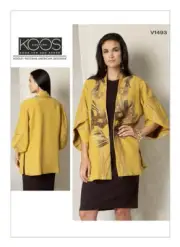 VOGUE SEWING PATTERN 1493 MISSES SZ 4-14 LOOSE-FITTING, UNLINED KIMONO JACKET