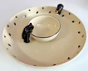 BEARFOOTS Bears by Jeff Fleming Chip and Dip Platter & Bowl (READ DESCRIPTION)