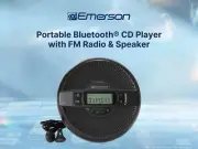 Emerson EPCD-2000 Portable Bluetooth CD Player with FM Radio & Speaker, Black