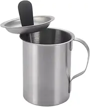 Multifunctional Basting Pot, BBQ Sauce Pot Brush, Stainless Steel Basting Set, Ergonomic Handles, Heat-Resistant Design, 9.3x9.3x15.5cm, for Barbecue, Grilling, Saucing