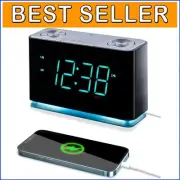Bluetooth Alarm Clock with Automatic Time Setting & Night Light—Ideal for Adults