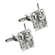TANK CUFFLINKS Military Army Dad Abrams NEW w GIFT BAG Wedding Groom Fathers Day