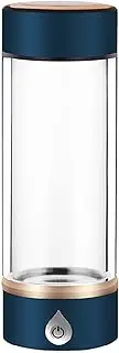 Hydrogen Rich Water Bottle Portable Hydrogen Water Generator Ionizer Machine with SPE and PEM Technology 3-mins Make Hydrogen Content Up to 1200-1500 PPB 420 ML(Blue)