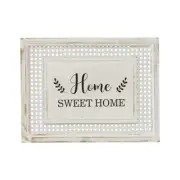 Willow & Silk Framed 40cm White 'Home Sweet Home' Plaque Sign Wall Art/Decor