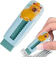 Retractable Capybara Eraser - Slide Push-Pull Pencil Eraser, Soft Art Tool | Adorable Stationery with Easy Grip for Students, Creative Erasing for Children Drawing Painting Writing Activities at