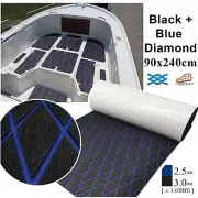 Black Blue EVA Foam Boat Flooring Marine Decking Carpet , Diamond Type 70x190cm