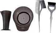 SHERCHPRY 4Pcs Hair Dyeing Kit Hair Coloring Bowl with Measuring Cup for Salon Use for Tint Mixing Easy Cleaning Essential Hair Dye Tools