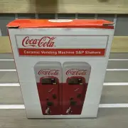 SALT & PEPPER Shakers Ceramic Vending Machine Style Coca-Cola COKE NEW