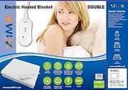 [AIMS] Electric Blanket DOUBLE Heated Under Bed Comfort Detachable Controller with 3 Heat Settings, Polyester, White Super Cosy Washable Fleece Heated Blanket Throws Pad, Coverlet, mantle