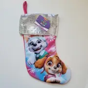 Nickelodeon Paw Patrol Christmas Stocking Skye and Everest Sequins New With Tags