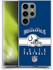 Head Case Designs Officially Licensed NFL Helmet Typography Indianapolis Colts Graphics Soft Gel Case Compatible with Samsung Galaxy S24 Ultra 5G