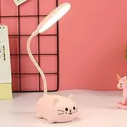 Kids Lamp,LED Desk Lamp for Kids,Wireless Charging Student Learning Eye Protection Lamp, USB Rechargeable Cartoons Toy Lamp Gift Dormitory Small Desk Lamp (Pink)