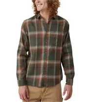 Cotton On Mens Boston Waffle Weave Button Up Shirt, Green, Large