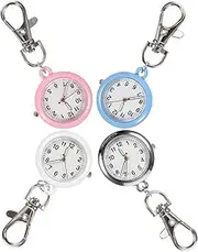 [Gatuida] 4pcs Luminous Watch Clock Necklace Pocket Watch Pocket Watch with Chain Glow in The Dark Hanging Lapel Watch Pocket Watches Kid Watch Carabiner Outdoor Alloy Miss