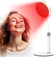 Red Light Lamp with Base, 660nm&850nm Infrared Light Lamp, 3-in-1 Chip Design & Adjustable Gooseneck & 10/30/45mins Timer, 100LEDs Red Light Lamp for Body