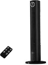 Antarctic Star Tower Fan Portable Floor Fans 85°Oscillating Fan Quiet Cooling 12H Timer Remote Control Standing Bladeless Electric 3 Wind Speeds 4 Modes Bedroom Office,35 inch, Black