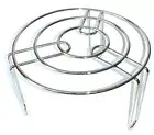 Tall Round Trivet Steamer Cooling Rack Chrome 20Dx7cm High Leg Pot Cooker Stand