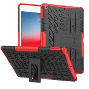 For Apple iPad Mini 4 /5 Case, Kickstand Shockproof Heavy Duty Tough Protective Rugged Case Cover (Red)