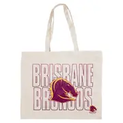 Brisbane Broncos NRL Canvas Tote Carry Shopping Grocery Bag