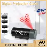 Smart Digital LED Projection Alarm Clock Temperature Time Projector LCD Display