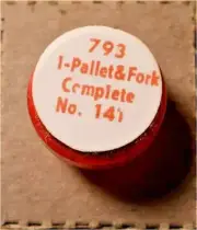 Elgin 793 - Part #141 - Fork & Arbor Pallet - Factory Watch Replacement / Repair