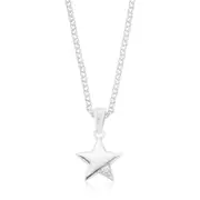 My First Diamond Kids Sterling Silver Round Brilliant Cut Diamond Set Star Necklace
