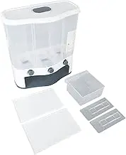 Rice Dispenser, Grain dispenser, Rice Food Dispenser, 6L 3 Grids rice container rotatable Beans Containers Storage with Sealed lid for Peanut Barley Millet and Cereal (Green)
