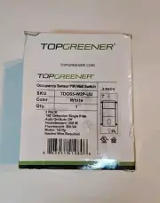 Topgreener Occupancy Sensor PIR Wall Switch TDOS5-W2P-UU White