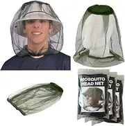 Mosquito Head Mesh Nets Gnat Face Netting Protecting Net for Any Outdoor Activities, Works Over Most Hats Comes(Total 3pcs, Black, Gray, Military)