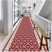 Long Hallway Runner Rugs Non-Slip Area Rugs Runner Low Pile Floorcover Carpet Washable and Stain Resistant Rugs for Entryway Kitchen Living Room and Bedroom (Size : 90x600cm)
