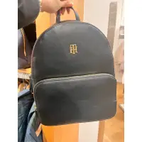 在飛比找蝦皮購物優惠-Tommy Hilfiger 代購 黑色皮革後背包 TH經典