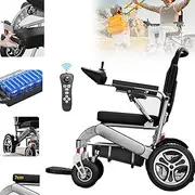 Lightweight Electric Wheelchair, Foldable Power Wheelchair for Adults,500W Dual Motors,Remote Control Walking, Folding,All Terrain,Electromagnetic Automatic Brake,Six-Layer Shock Absorption