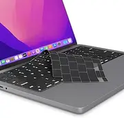 Kuzy Premium MacBook Pro 14 inch Keyboard Cover Skin M4 16 inch 2025 2024 2023 M3 M2 M1 Pro Max - MacBook Air 13 inch Keyboard Cover 15" M4 M3 US Layout, Oxy Black