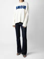 Zadig Voltaire Malta Merino Jumper Amour in Light Sugar