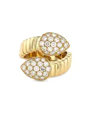 Alberto Milani 18K Yellow Gold Via Mercanti Diamond Tubogas Bypass Ring