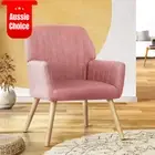 Armchair Pink Sofa Lounge Chair with Foam Seat and High Back Support
