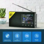 DAB/DAB+/FM Digital Handheld Radio Music Player LCD Display Bluetooth Black