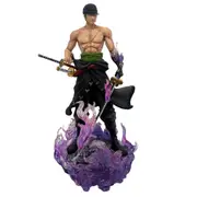 Anime One Piece Roronoa Zoro Flame Action Figure Collection Model Toy Gift 32cm