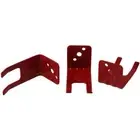 4Sets Red Metal Bracket Metal Suspension Type Practical Wall Mount Hooks Home