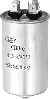 uxcell 13uF 13MDF 450VAC Run Start Capacitor, Circular CBB65 Run Capacitor with M8 Screws for Fan Starting, Air Conditioner, Washing Machine, Cool Heat Pump Condenser