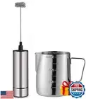 Milk Frother Handheld Battery Operated, Coffee Frother for Milk Foaming, Latt