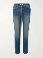 [RE/DONE] RE/DONE - + Pamela Anderson The Anderson Mid-rise Slim-leg Jeans - Mid denim - 26 26 Blue
