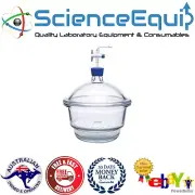 GLASS DESICCATORS VACUUM WITH LID, PREMIUM BOROSILICATE, 4 SIZES, 1 PC/PK