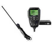 Uniden X76 Compact UHF CB with 5w 80ch LCD mic+cba2t1 antenna black+cable kit